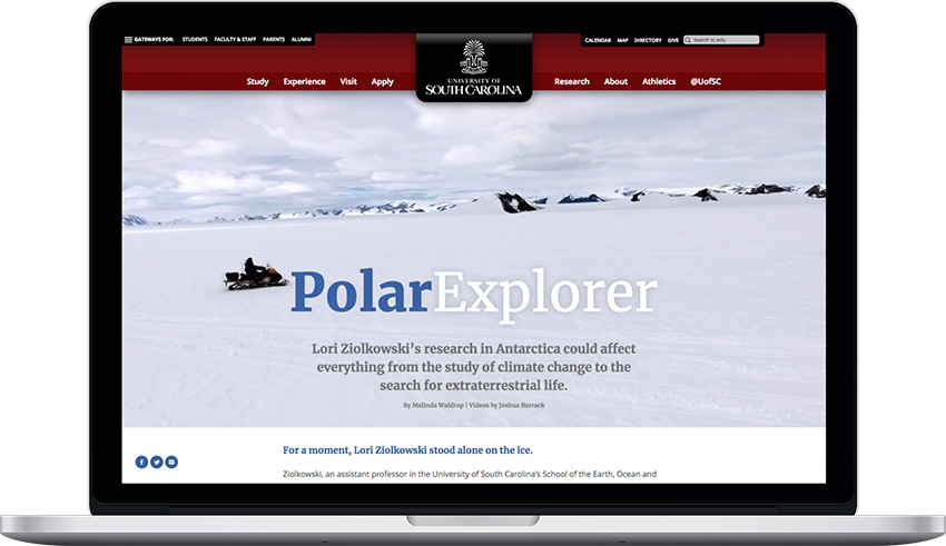Screenshot of the Polar Explorer story